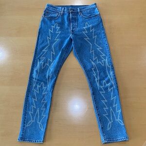 Levi's 501 Premium Western Embroidered High Rise Skinny 501 Jeans